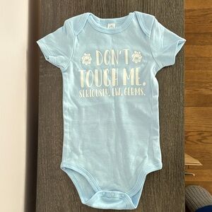 Light Blue Baby Bodysuit - "Don't Touch Me"